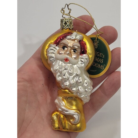 KSD VTG Inge-Glas Germany Blown Christmas Heriloom Santa Claus Ornament NEW - Picture 1 of 5